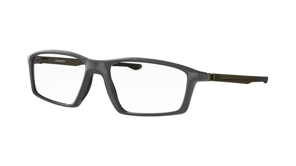 Oakley CHAMBER OX8138 Eyeglass Frames 813802-55 - Satin Pavement Frame, Clear Lenses