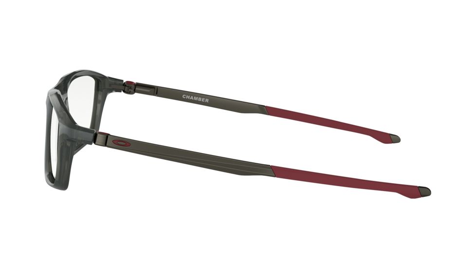 Oakley CHAMBER OX8138 Eyeglass Frames 813803-53 - Polished Grey Smoke Frame, Clear Lenses