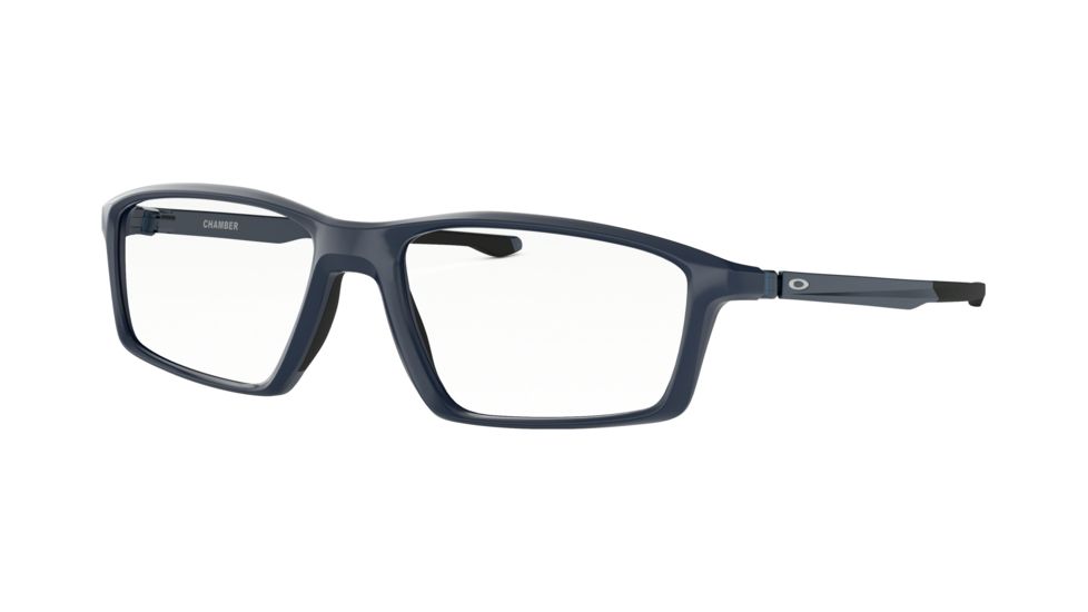 Oakley CHAMBER OX8138 Eyeglass Frames 813805-53 - Universe Blue Frame, Clear Lenses
