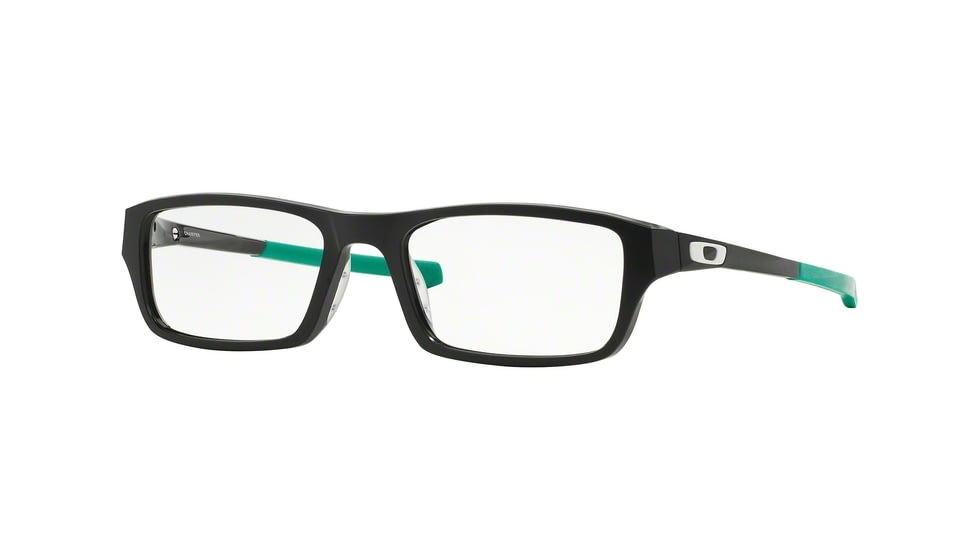 Oakley Chamfer Mens Eyeglasses 803909-53 - Satin Black/Sea Foam Frame, Clear Lenses