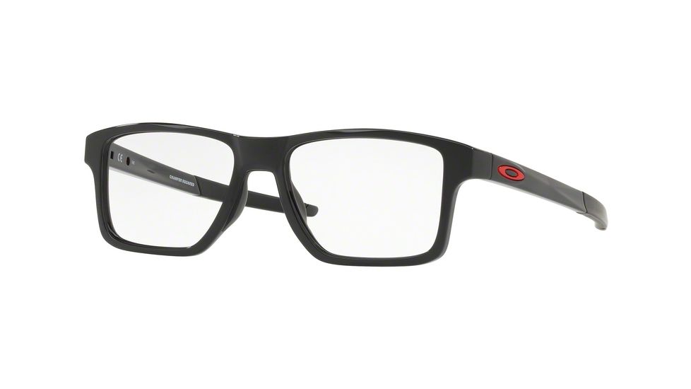 Oakley CHAMFER SQUARED OX8143 Eyeglass Frames 814303-52 - Polished Black Frame, Clear Lenses