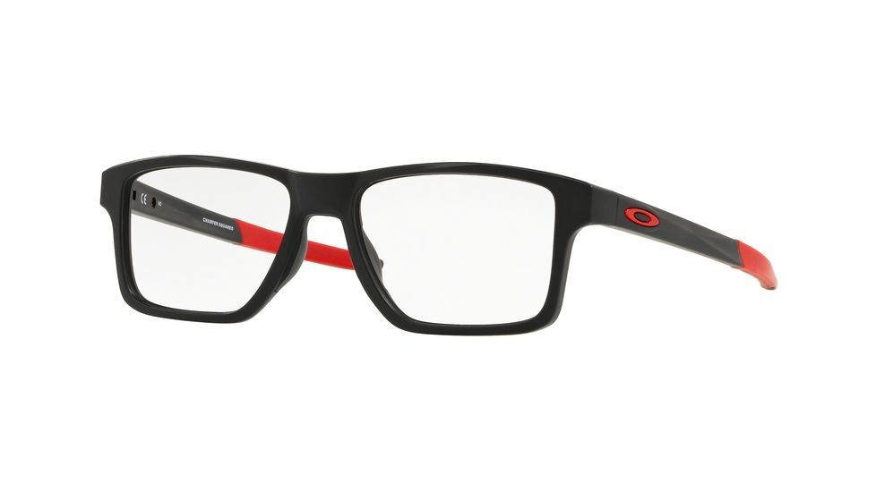 Oakley CHAMFER SQUARED OX8143 Eyeglass Frames 814305-54 - Satin Black Frame, Clear Lenses