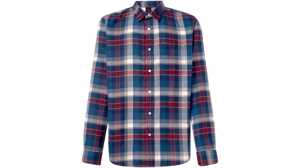 Oakley Checked Woven Long Sleeve Shirt 3 - Mens, Blue-Burgundy-White Check, Large, FOA400538-9DC-L