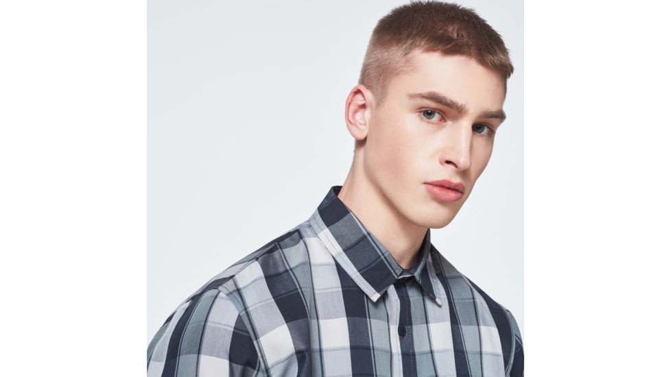 Oakley Checked Woven Long Sleeve Shirt 5 - Mens, Grey Scale Check, Extra Large, FOA400537-9DF-XL