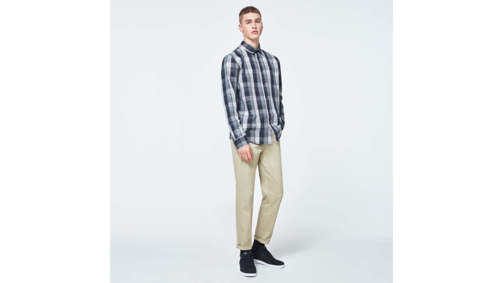 Oakley Checked Woven Long Sleeve Shirt 5 - Mens, Grey Scale Check, Extra Large, FOA400537-9DF-XL