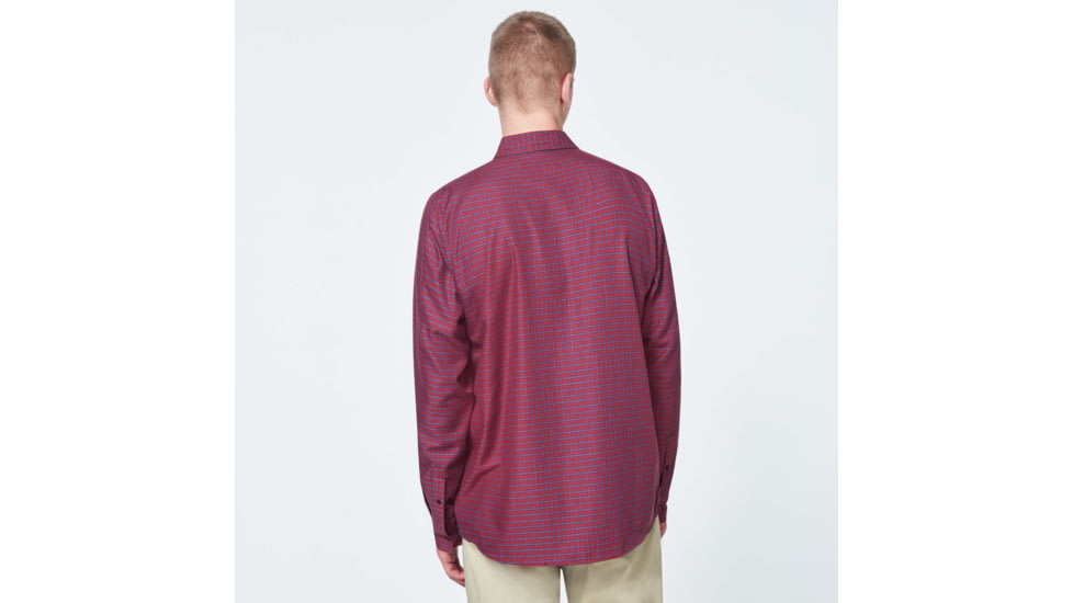 Oakley Checked Woven Long Sleeve Shirt 6 - Mens, Mini Check Red-Blue, Extra Large, FOA400534-9DG-XL