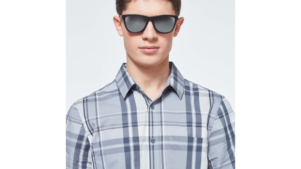 Oakley Checked Woven Short Sleeve Shirt - Mens, Grey Check, Large, FOA400030-97Y-L