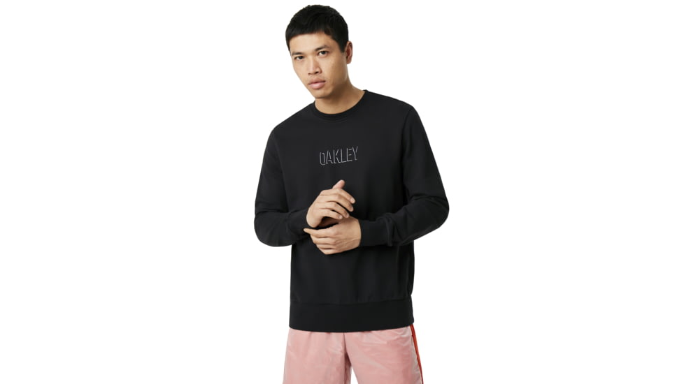 Oakley Clean Logo Crew Fleece - Mens, Blackout, Medium, 472476-02E-M