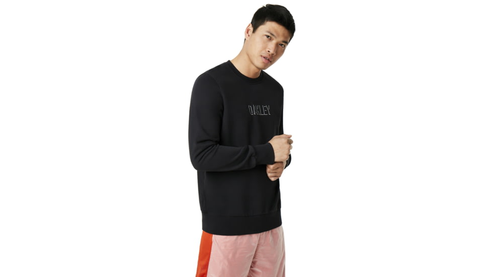 Oakley Clean Logo Crew Fleece - Mens, Blackout, Medium, 472476-02E-M