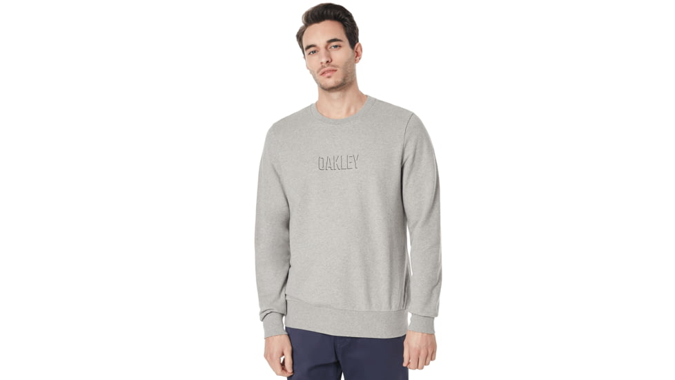 Oakley Clean Logo Crew Fleece - Mens, Granite Heather, Large, 472476-24L-L