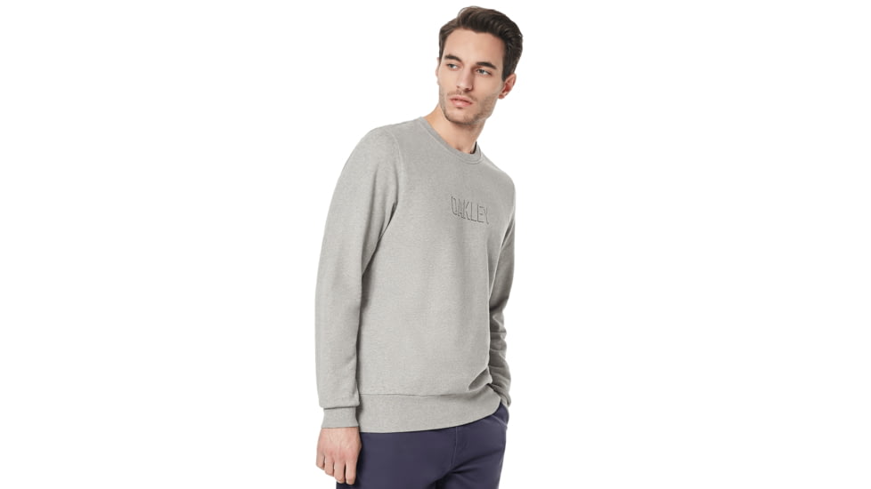 Oakley Clean Logo Crew Fleece - Mens, Granite Heather, Large, 472476-24L-L
