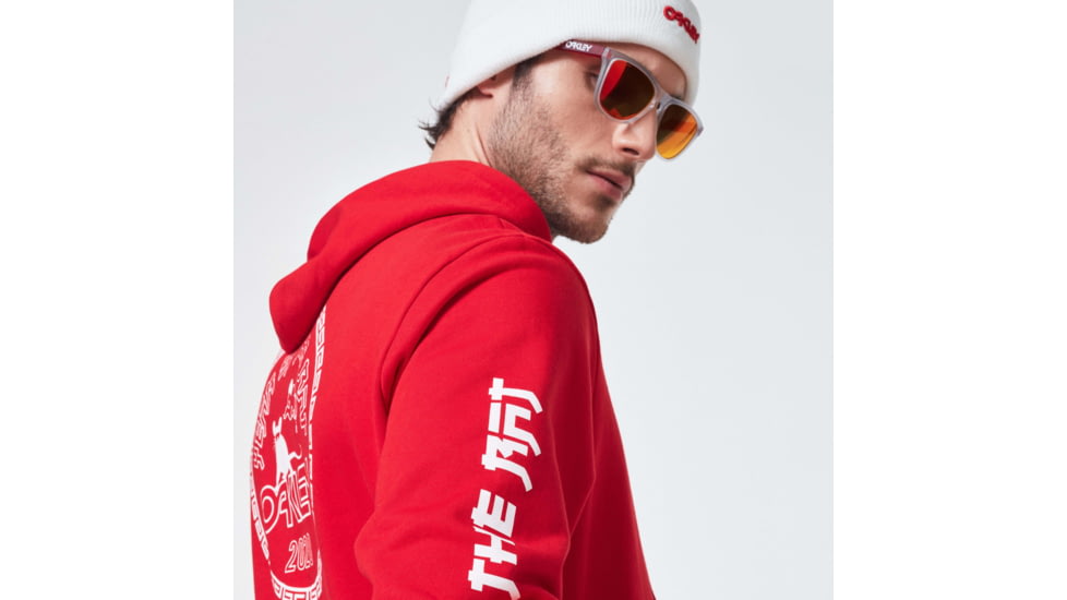 Oakley CNY Hoodie OTH - Mens, Red Line, Extra Large, FOA401437-465-XL