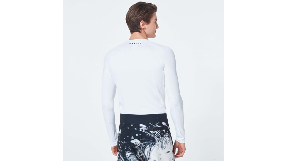 Oakley Color Block Long Sleeve Rashguard T-Shirt - Mens, White Marble Print, Small, FOA400099-96L-S