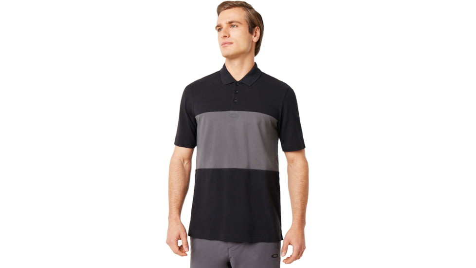 Oakley Color Block Polo Short Sleeve - Mens, Blackout, Extra Large, 434322-02E-XL
