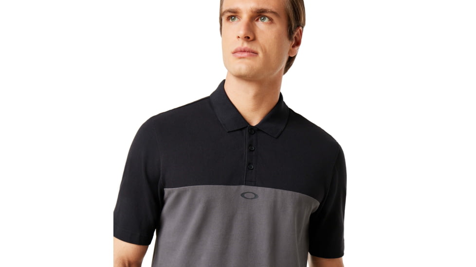 Oakley Color Block Polo Short Sleeve - Mens, Blackout, Extra Large, 434322-02E-XL