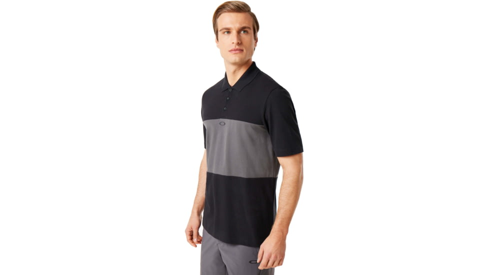 Oakley Color Block Polo Short Sleeve - Mens, Blackout, Extra Large, 434322-02E-XL