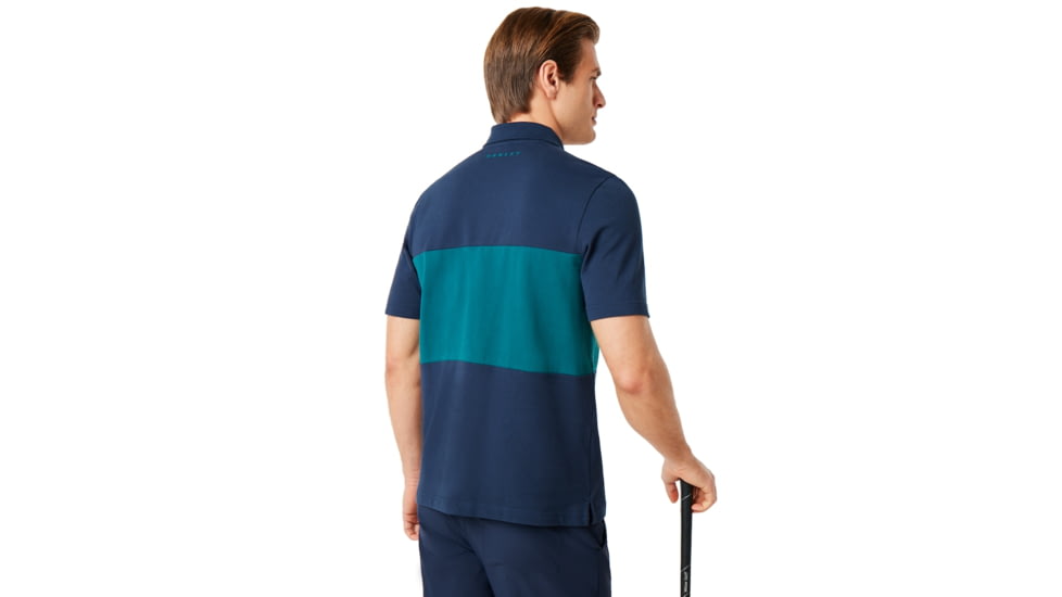 Oakley Color Block Polo Short Sleeve - Mens, Foggy Blue, 2XL, 434322-6FB-XXL