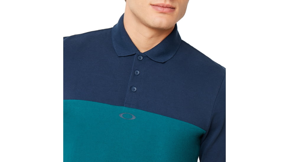 Oakley Color Block Polo Short Sleeve - Mens, Foggy Blue, 2XL, 434322-6FB-XXL