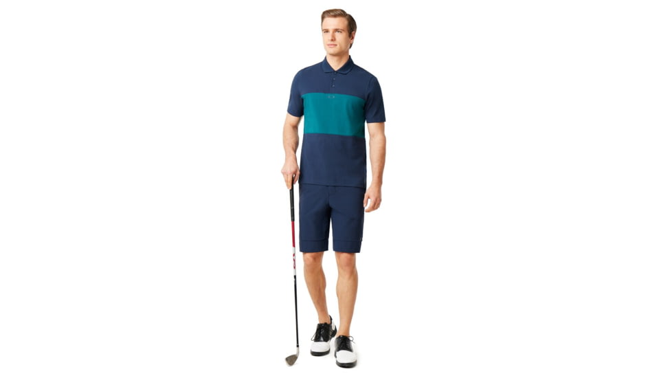 Oakley Color Block Polo Short Sleeve - Mens, Foggy Blue, 2XL, 434322-6FB-XXL
