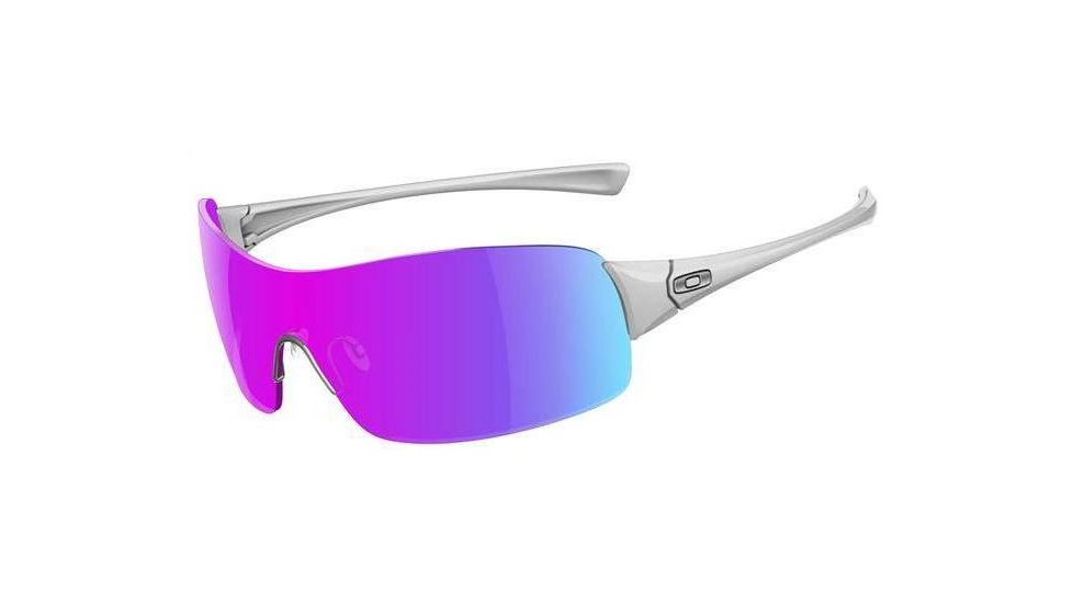 Oakley Conduct Squared Polished WhiteFrame w/ Violet Iridium Lenses Sunglasses OO9121-02
