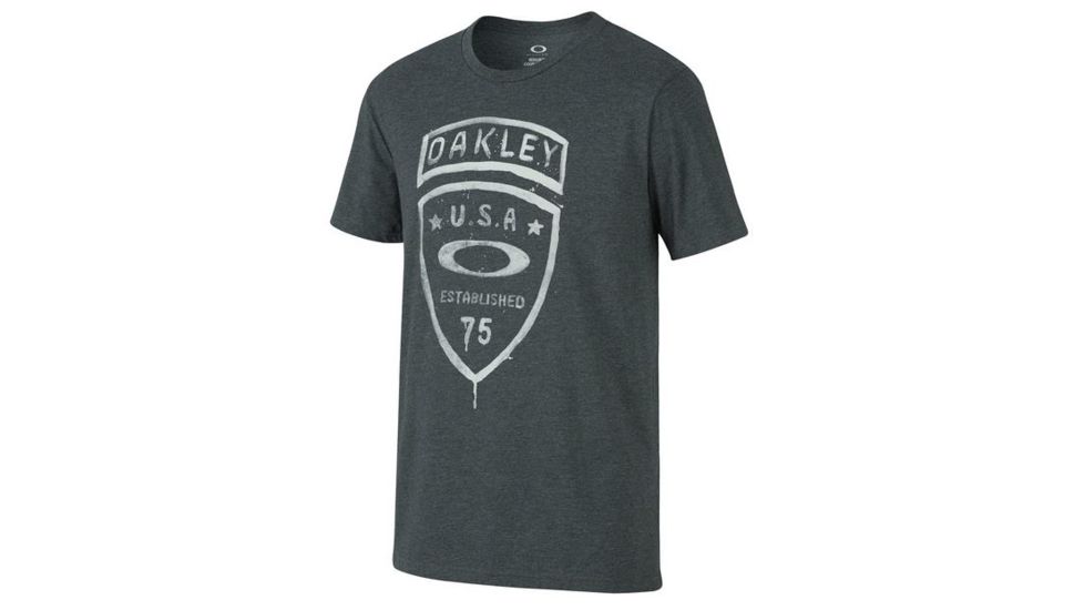 Oakley Crest Tee, Jet Black Heather, Medium 452232-01S-MD