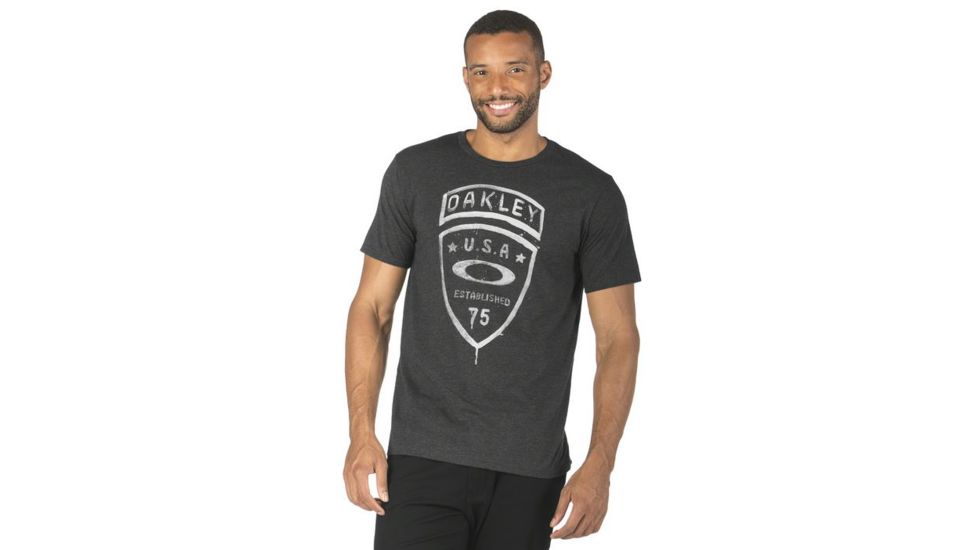 Oakley Crest Tee, Jet Black Heather, Medium 452232-01S-MD