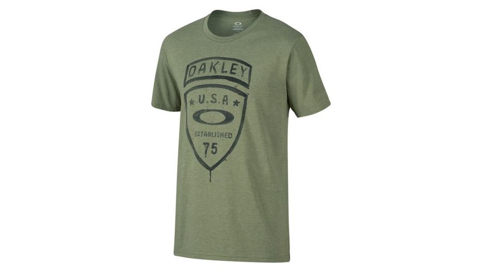 Oakley Crest Tee, Worn Olive Light Heather, Medium 452232-75S-MD