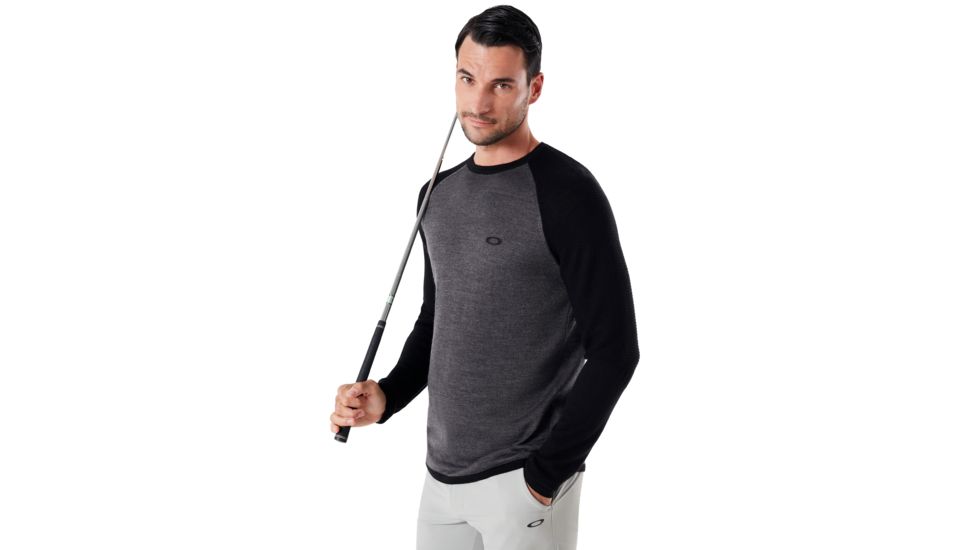 Oakley Crew Neck Engineered Knit - Mens, Athletic Heather Grey, 2XL, 434242-24G-XXL