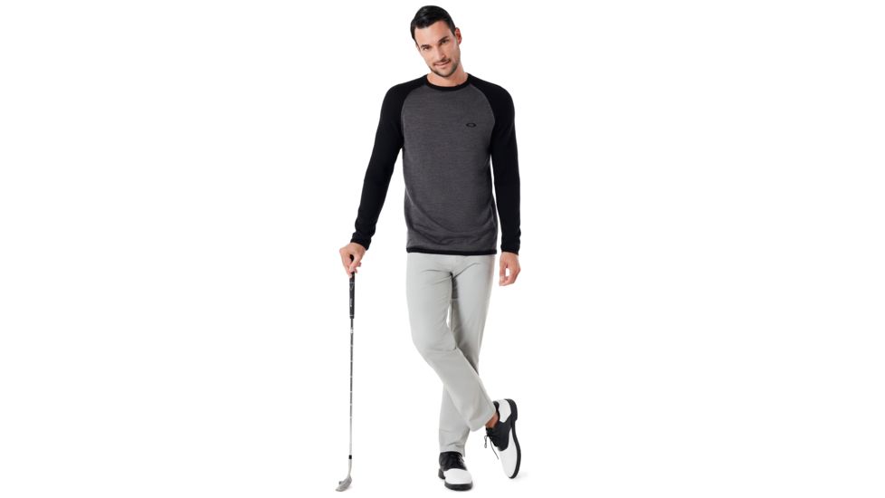 Oakley Crew Neck Engineered Knit - Mens, Athletic Heather Grey, 2XL, 434242-24G-XXL