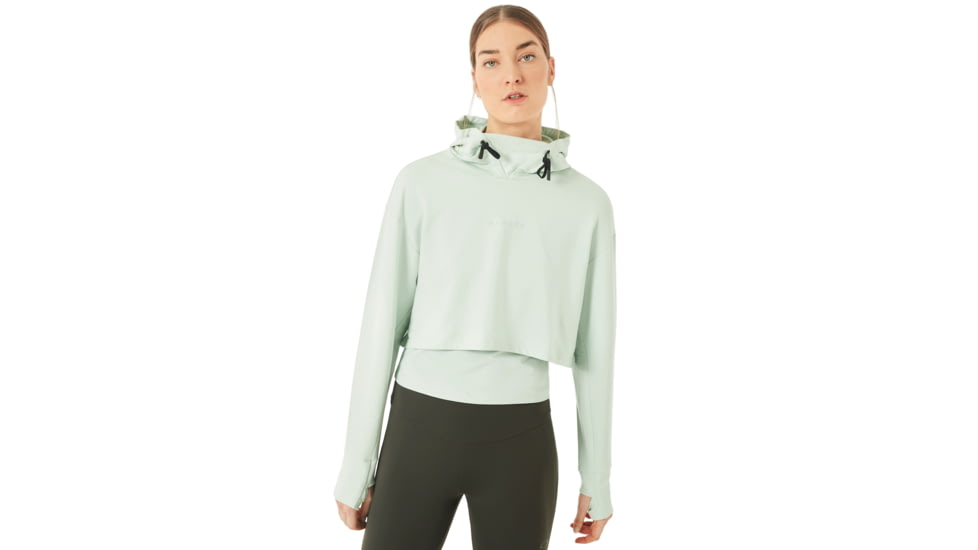 Oakley Crop Fleece Hoodie - Womens, Aqua Foam, Extra Small, 561324-7B4-XS