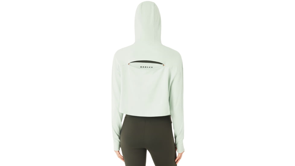 Oakley Crop Fleece Hoodie - Womens, Aqua Foam, Extra Small, 561324-7B4-XS