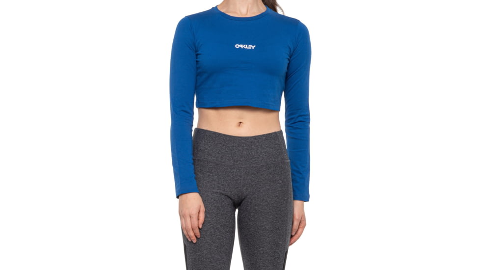 Oakley Cropped Long Sleeve Tee - Womens, Blue Power, Large, 552436-6PB-L