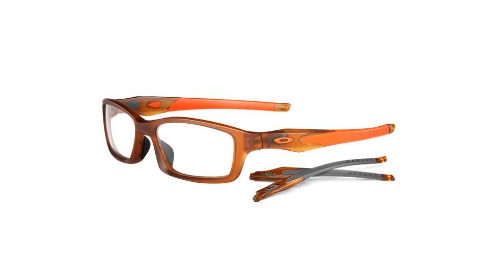 Oakley Crosslink 53mm Satin Rootbeer/Team Orange Men's Eyeglass Frames w/ Blank Lenses OX8027-0353