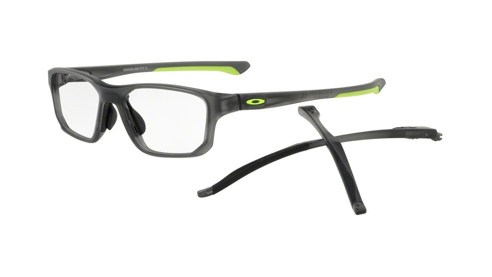 Oakley CROSSLINK FIT A OX8142 Bifocal Prescription Eyeglasses, 56mm, Satin Grey Smoke, OX8142-814202-56-BI