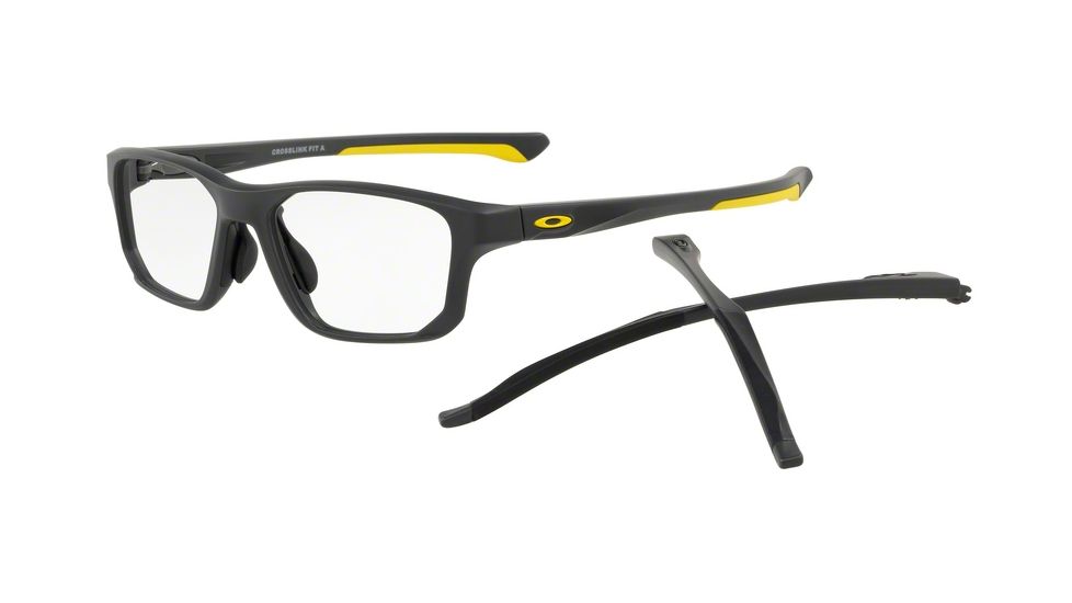 Oakley CROSSLINK FIT A OX8142 Bifocal Prescription Eyeglasses, 56mm, Satin Pavement, OX8142-814203-56-BI