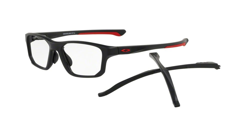 Oakley CROSSLINK FIT A OX8142 Bifocal Prescription Eyeglasses, 56mm, Satin Black, OX8142-814204-56-BI