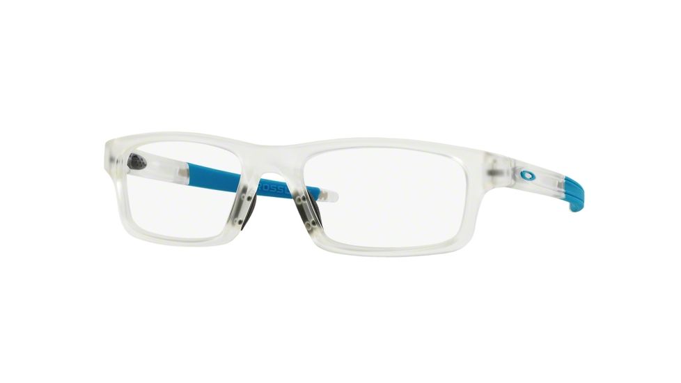 Oakley Crosslink Pitch Bifocal Prescription Eyeglasses 803711-52 - Frost/sky Blue Frame, Clear Lenses