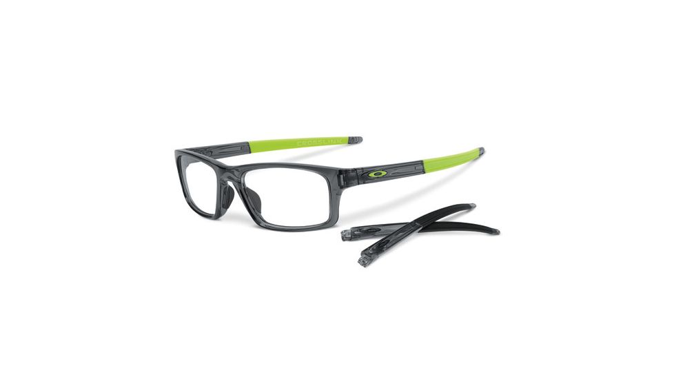 Oakley Crosslink Pitch Bifocal Prescription Eyeglasses, Grey Smoke/Retina Green Frame, OX8037-0254BI