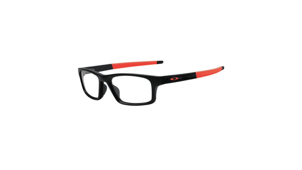 Oakley Crosslink Pitch Mens Eyeglasses, Satin Black/Neon Red Frame, 54mm OX8037-1054