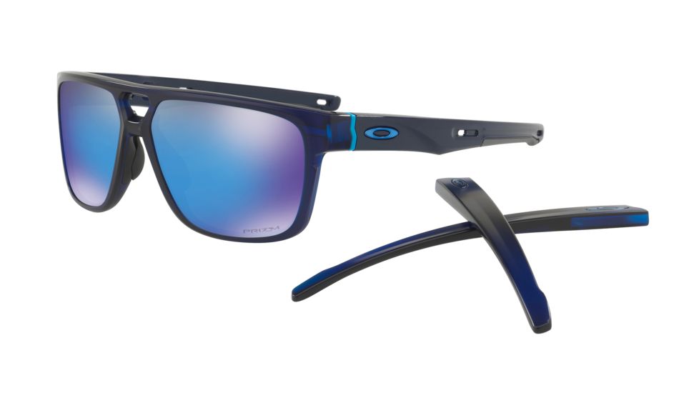 Oakley CROSSRANGE PATCH OO9382 Single Vision Prescription Sunglasses, 60mm, Matte Translucent Blue, OO9382-938222-60-SV