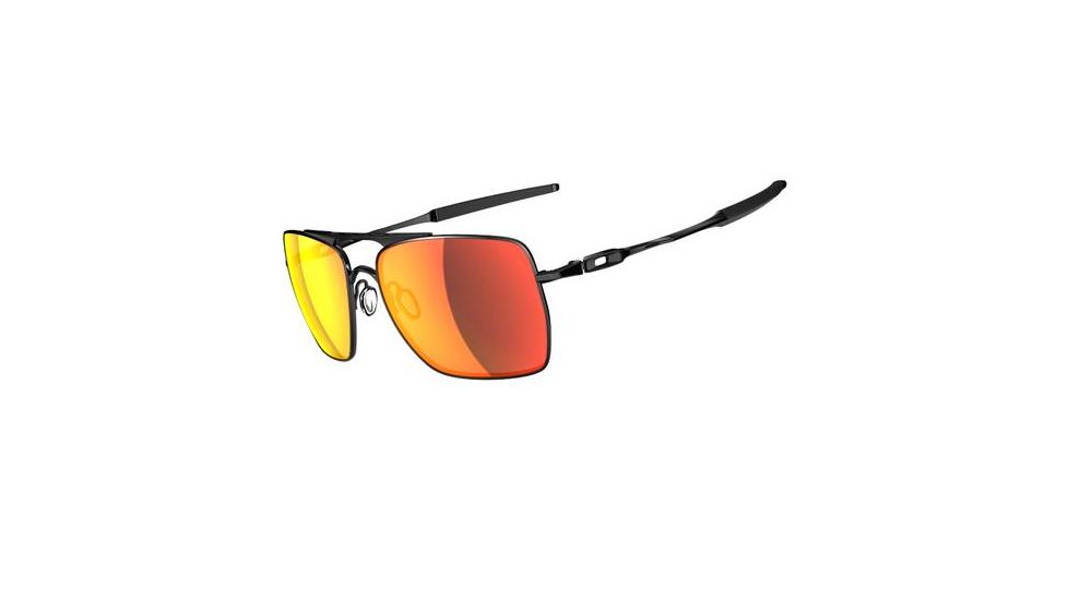 Oakley Deviation Polished Black Frame w/ Ruby Iridium Lenses Men's Sunglasses OO4061-04
