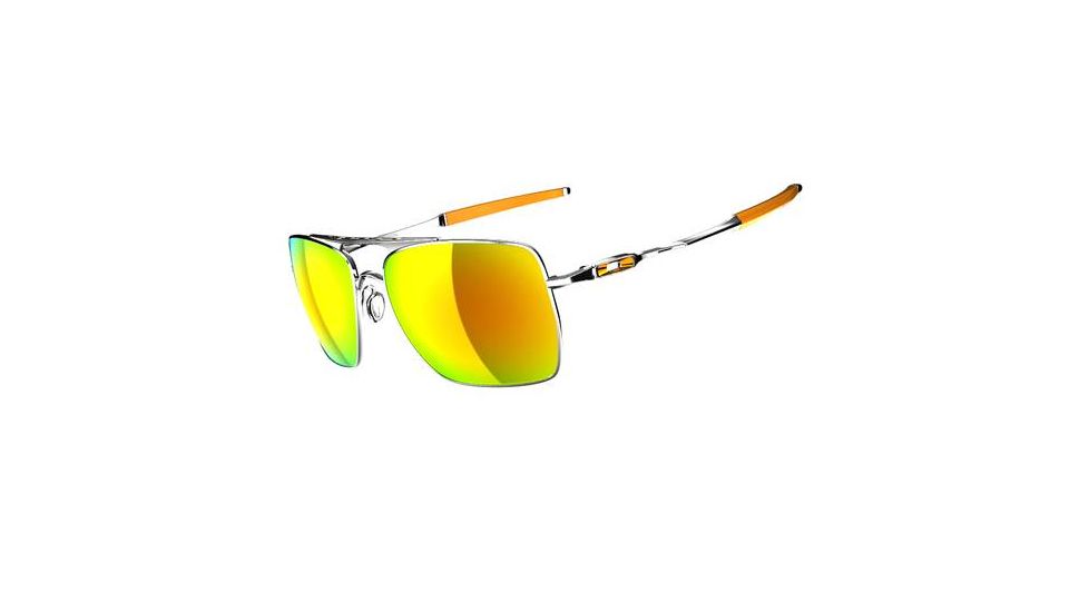 Oakley Deviation Polished Chrome Frame w/ Fire Iridium Lenses Men's Sunglasses OO4061-03