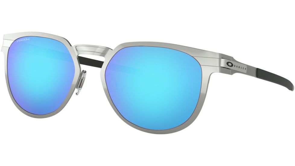 Oakley DIECUTTER OO4137 Sunglasses 413704-55 - Satin Chrome Frame, Prizm Sapphire Lenses