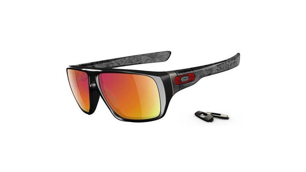 Oakley Dispatch Polished Black Frame w/ Ruby Iridium Lenses Sunglasses OO9090-14