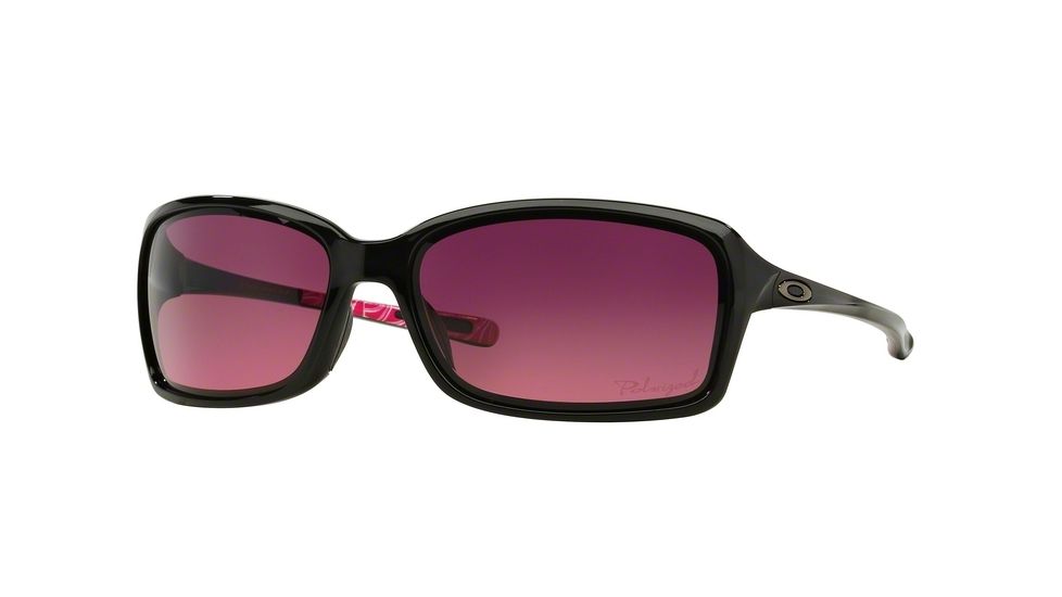 Oakley Dispute Womens Sunglasses 923311-60 - Polished Black Frame, Rose Gradient Polarized Lenses