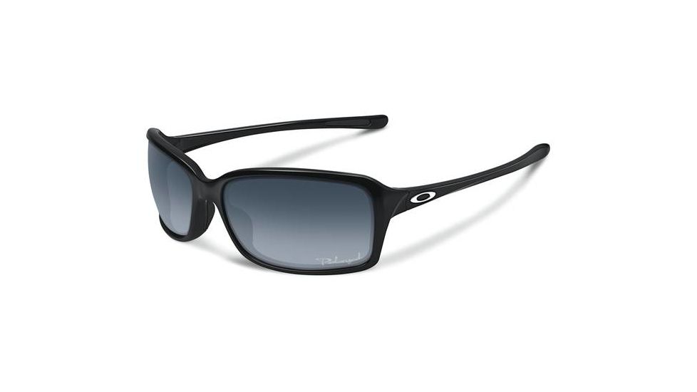 Oakley Dispute Womens Sunglasses, Polished Black Frame, Grey Gradient Polarized Lens OO9233-05