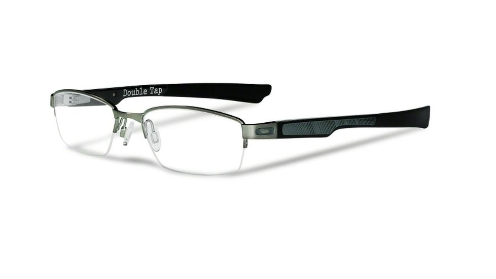 Oakley DOUBLE TAP OX3123 Prescription Eyeglasses 312304-51 - Brushed Chrome Frame, Clear Lenses