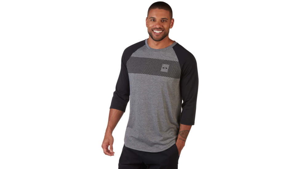 Oakley Edge 3/4 Raglan - Mens, Athletic Heather Grey, Extra Large, 433867-24G-XL