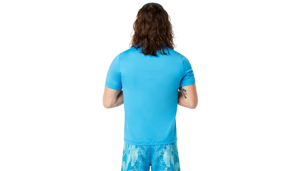 Oakley Ellipse Logo Rashguard - Mens, Hawaiian Blue, Extra Large, 457602-6HB-XL