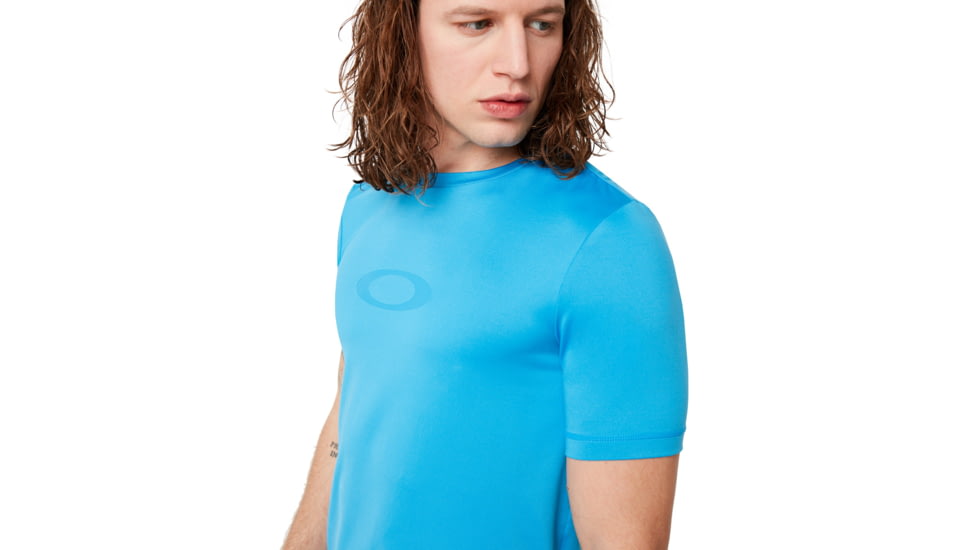 Oakley Ellipse Logo Rashguard - Mens, Hawaiian Blue, Extra Large, 457602-6HB-XL